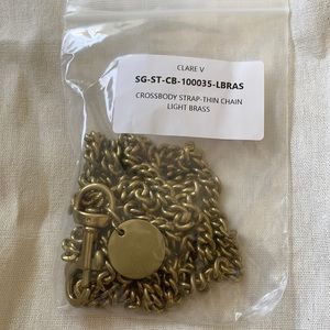 Clare V crossbody strap-thin chain light brass